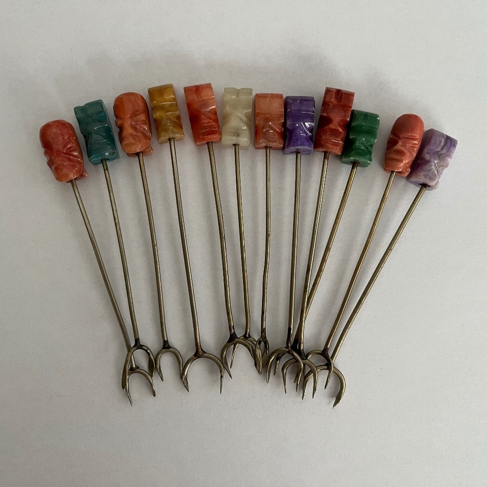 SET OF MEXICAN APPETIZER OR HORS D'OEUVRES FORKS